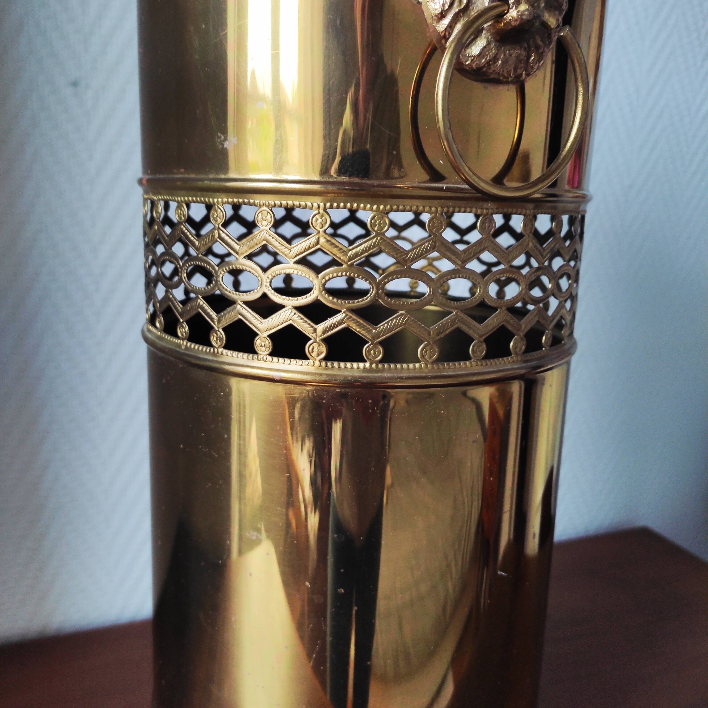 Vintage brass umbrella stand