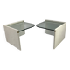 Italian sidetable Set, marble and glass