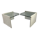 Italian sidetable Set, marble and glass