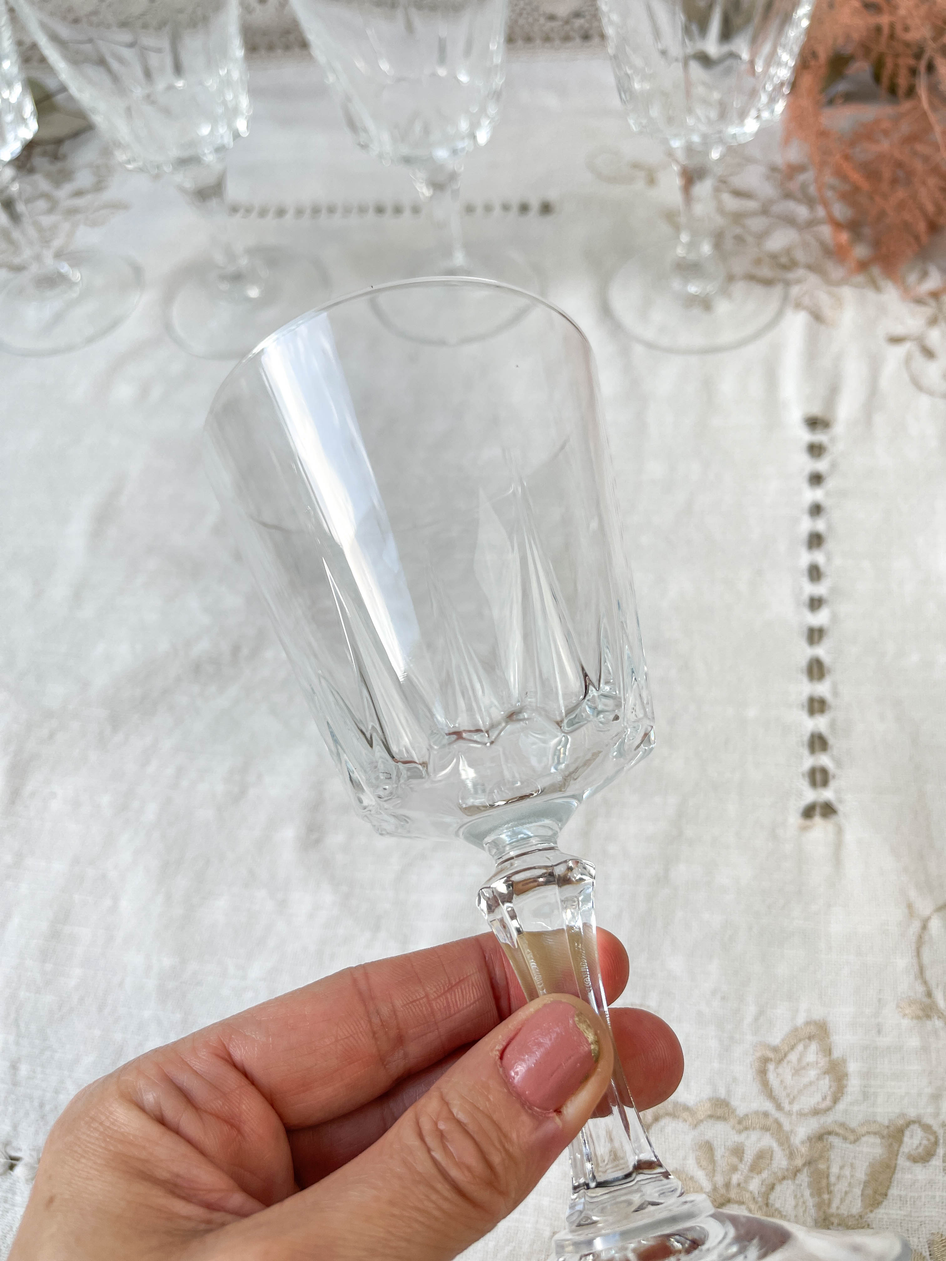 6 Cristal D'Arques water glasses model "VERSAILLES"