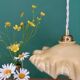 Vintage yellow opaline pendant light