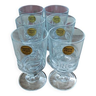 6 petits verres en cristal trempé d'environ 10 cl