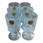 6 small tempered crystal glasses of approximately 10 cl