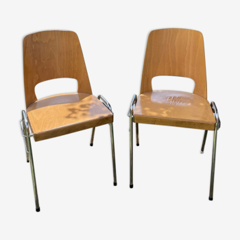 Pair of baumann stackable manhatthan chairs
