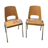 Pair of Baumann stackable Manhattan chairs