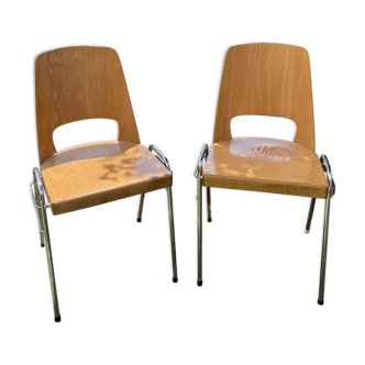 Pair of Baumann stackable Manhattan chairs