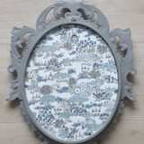 Patinated Italian Baroque Mirror 35x46cm