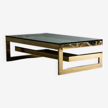 Table Basse Plaquée Or en Forme de G de Belgochrom, 1970s