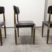 Lot of 4 Scandinavian chairs feet fused wood 60's