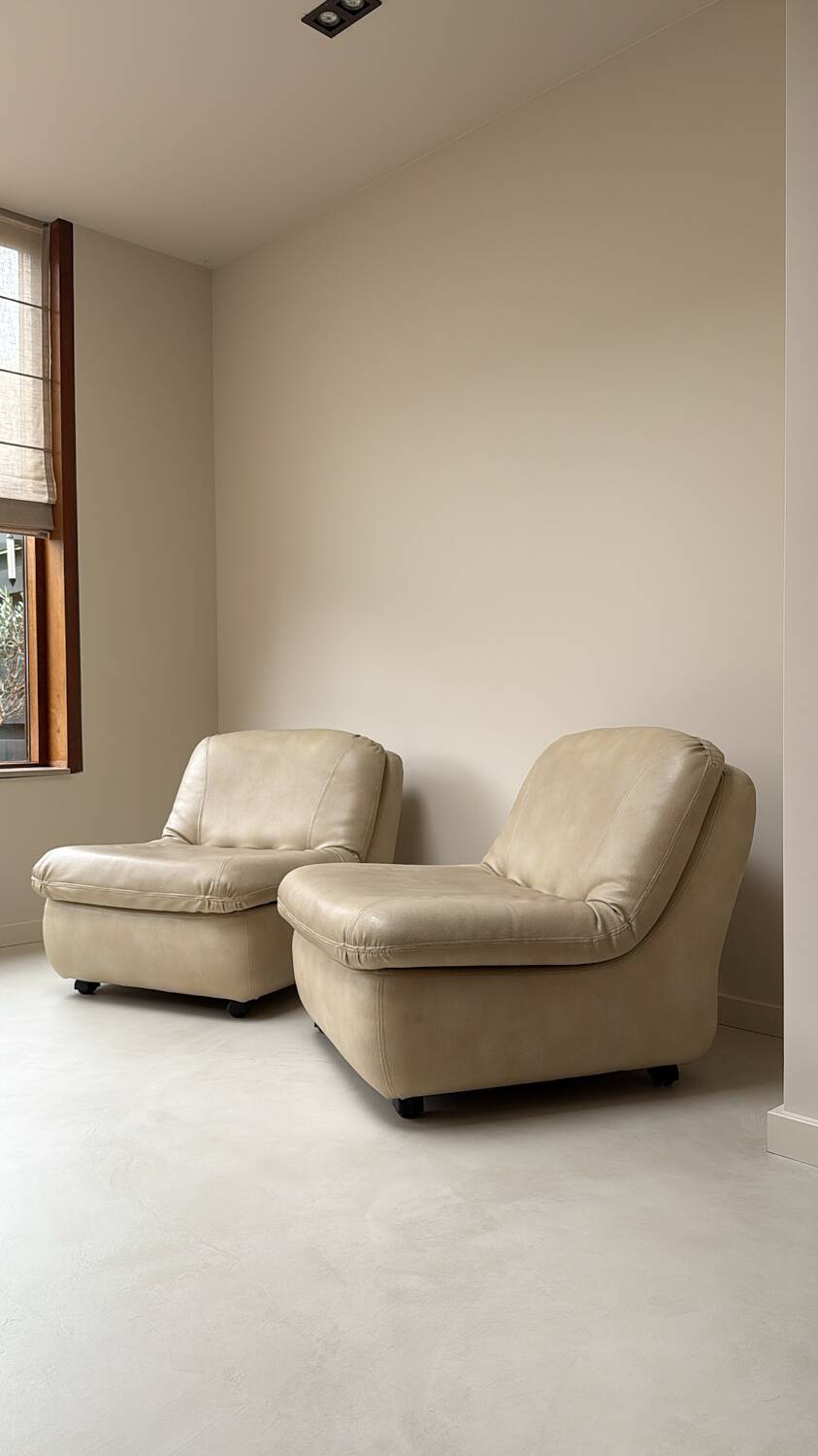 Set of two imitation leather armchairs by Jo Otterpohl for COR