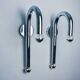 Pair of space-age tubular wall lights, chromed metal, Italy, 1970