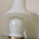 Vintage opaline and brass mushroom lamp
