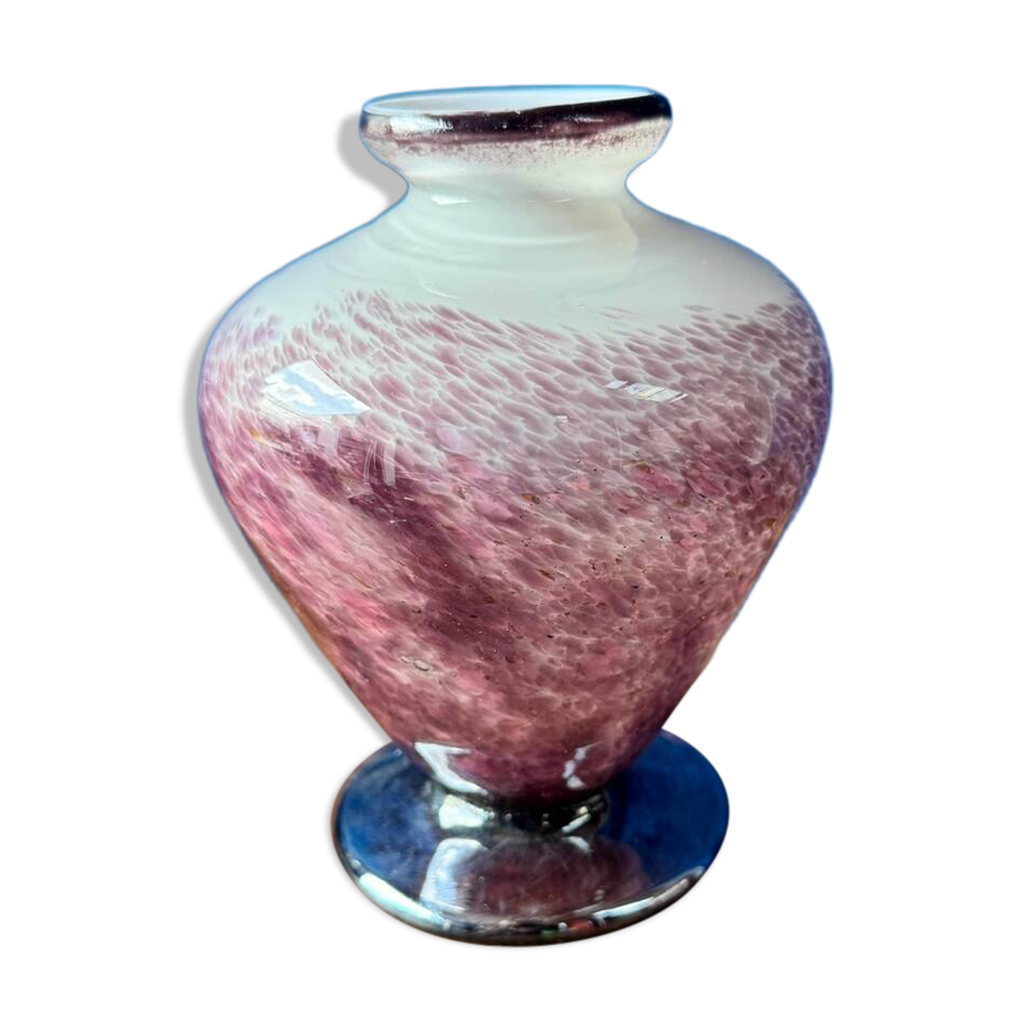 Round blown glass vase from Biot by Jean-Claude Novaro