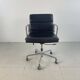 Eames ICF for Herman Miller black leather Soft Pad height adjustable Group chair