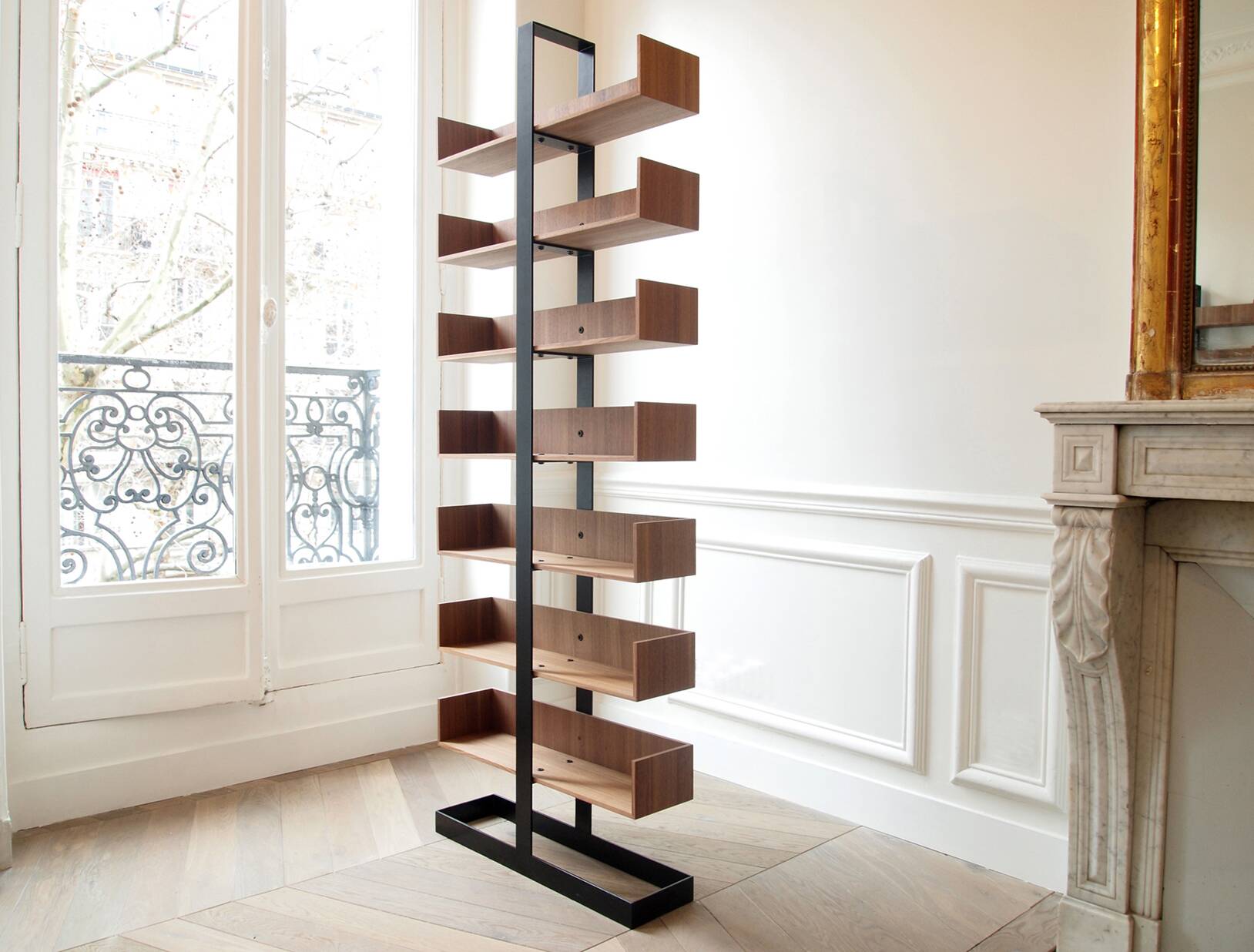 Severin Library 1 American walnut and matte black steel