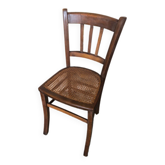 Old bistro chair luterma style wood cane seat