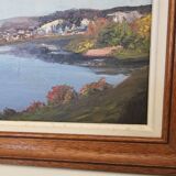 Oil painting on isorel Montlouis sur Loire - Rochecorbon Signed D Guiet