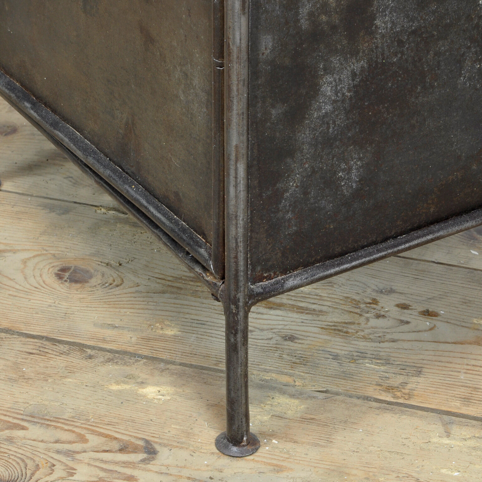 Steel hospital bedside cabinet with a marble top, 1920's