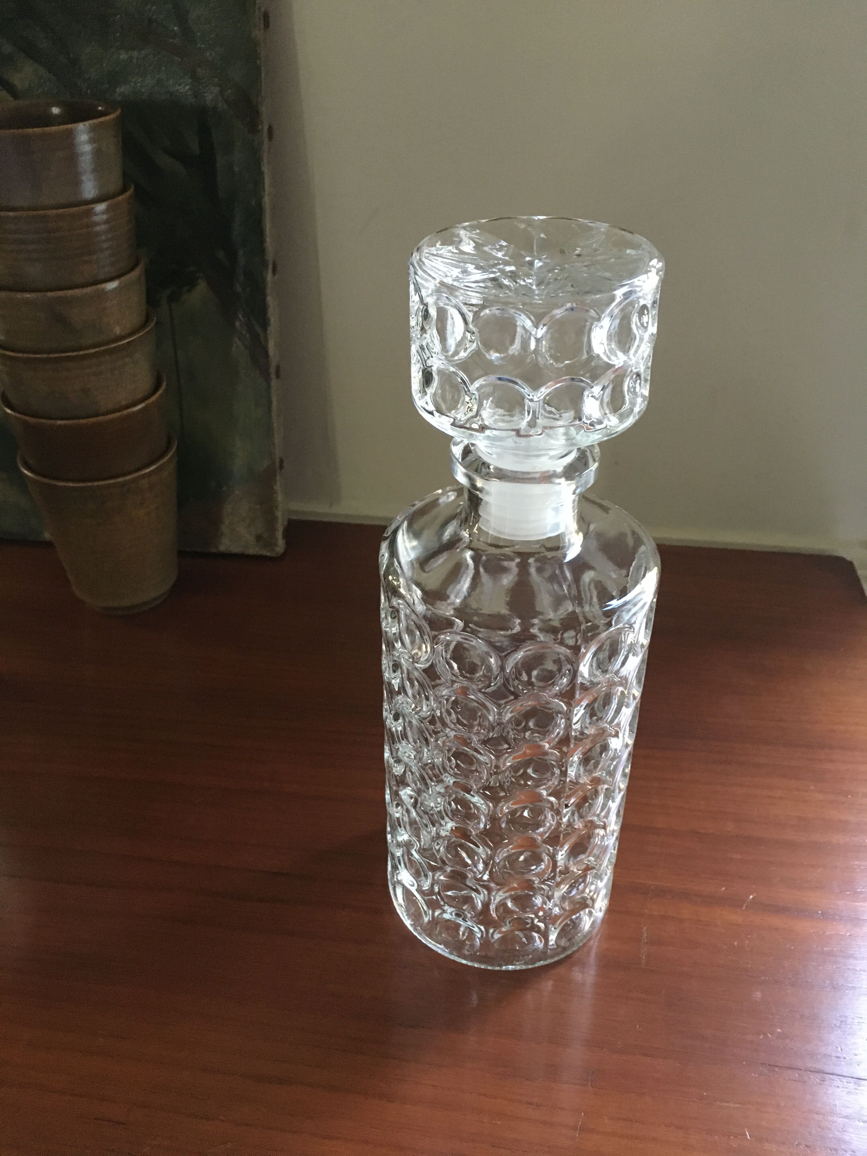 Vintage whisky carafe in transparent glass