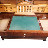 Empire bureau of polished mahogany with inlaid wood, 1840s