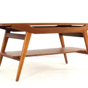 Table basse avec plateau réversible - teck mid-century moderne - design néerlandais