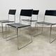 4 chaises Spaghetti de Giandomenico Belotti cuir noir pour Alias
