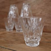 Set of 6 Harlequin water glasses in Reims crystal glass 1950