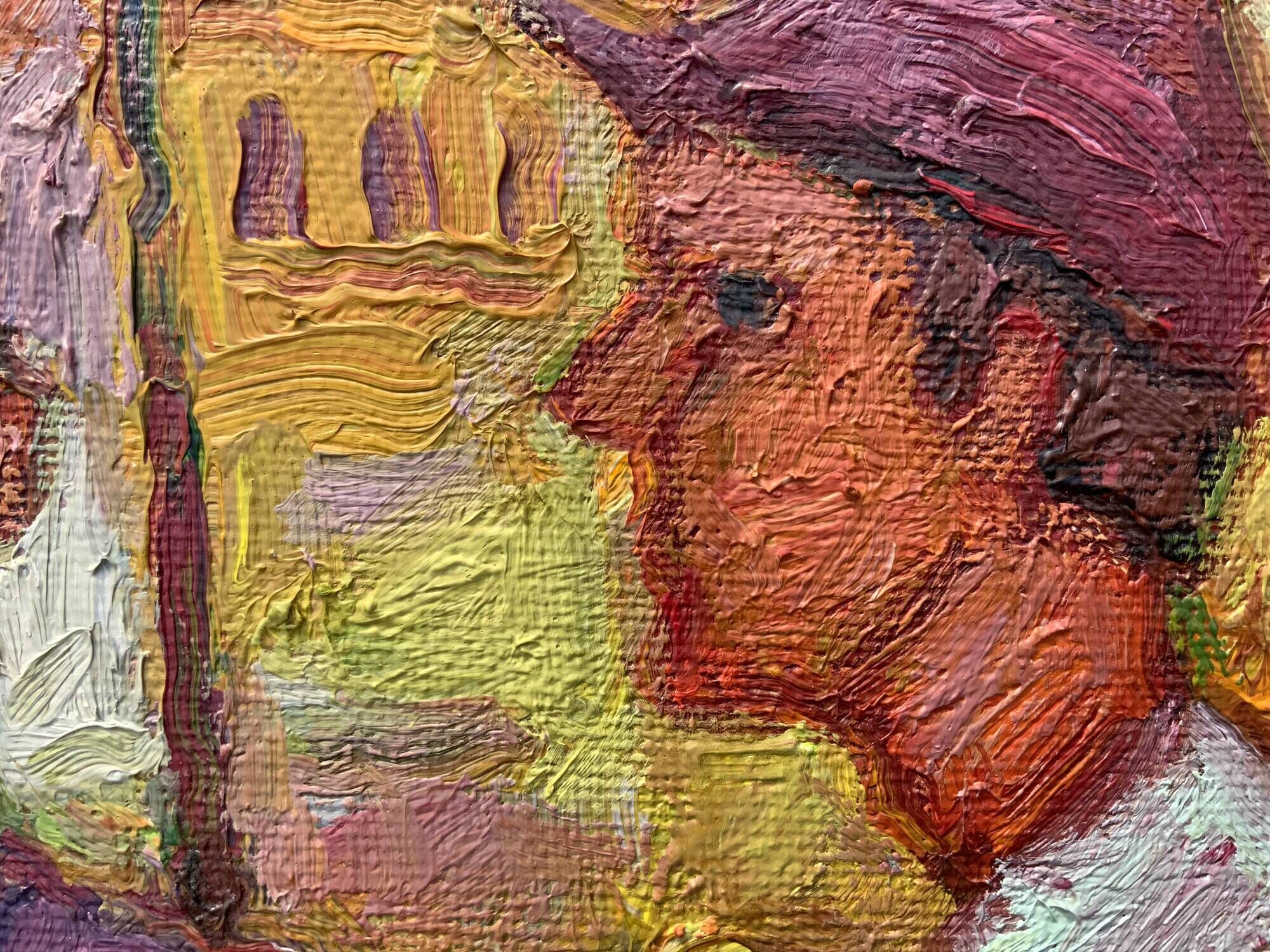 A.Eres Vintage Original Oil on canvas Painting, Expessionist, Signed 1976