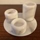 Set of 3 vintage candlesticks in white marble