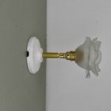 Vintage tulip wall lamp in frosted glass in the shape of a flower