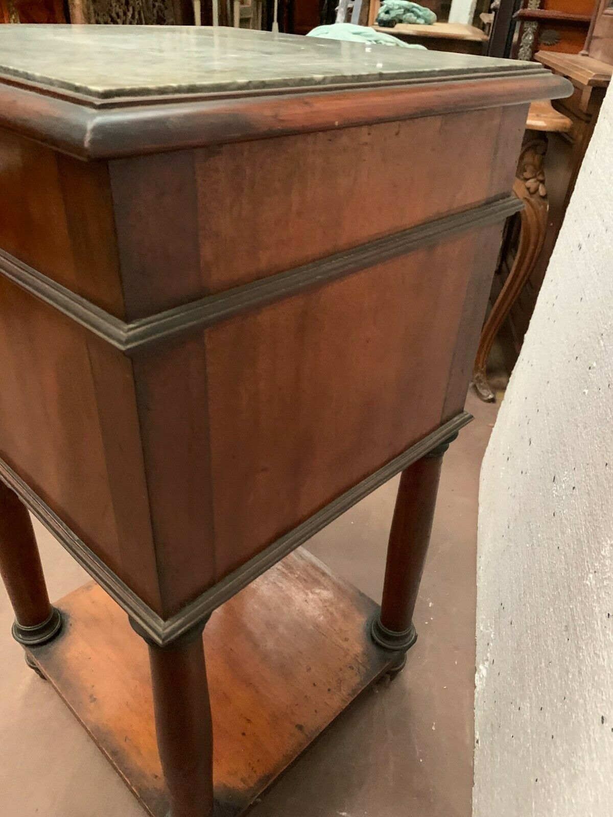 Empire style mahogany bedside table