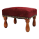 Vintage Art Deco Stool in Red velvet with wooden legs, 1930s
