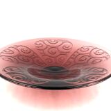 Art deco violet glass centerpiece, Le Verre Francais, Charles Schneider, France, 1930s