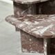 Set of 2 Belgian Rouge Griotte marble coffee tables, vintage postmodern nesting
