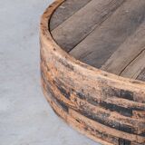 Table basse en bois brutaliste primitive Français milieu du siècle