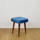 Blue square vintage stool PRL 1970s