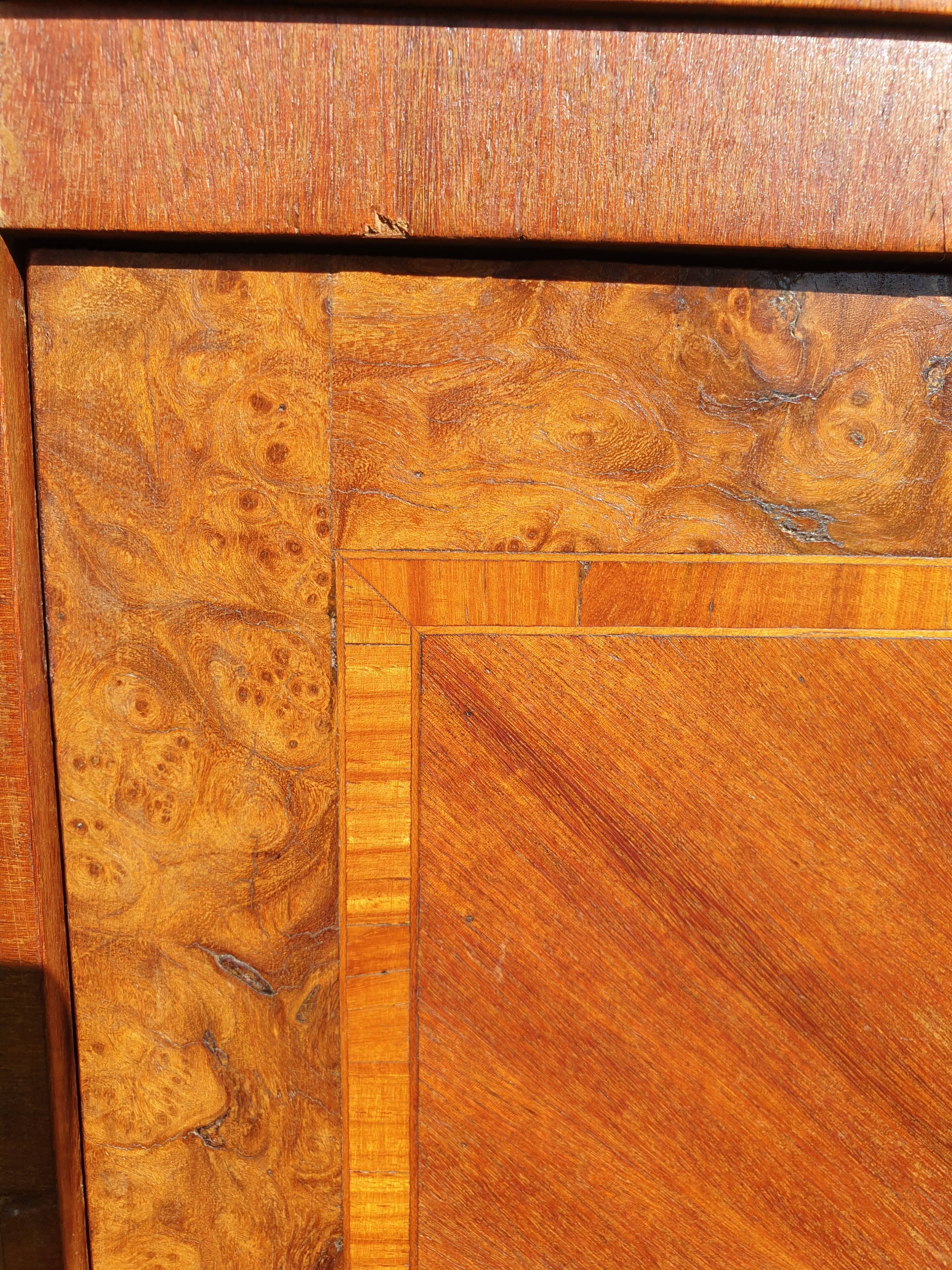 Bedside Louis XVI marble and marquetry