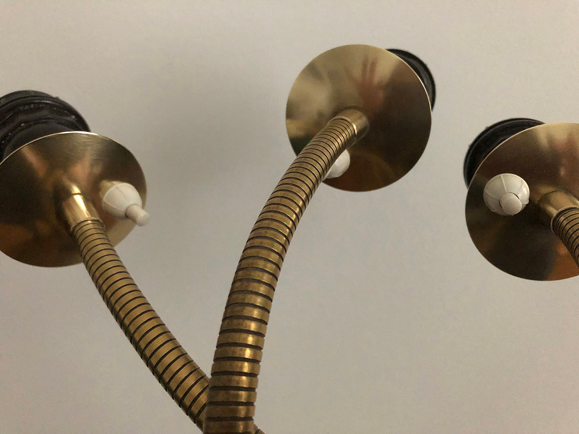 Floor lamp 3 articulated lights 1960