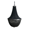Balloon chandelier in black pearls