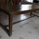 Table de ferme rustique en chêne. 2m35