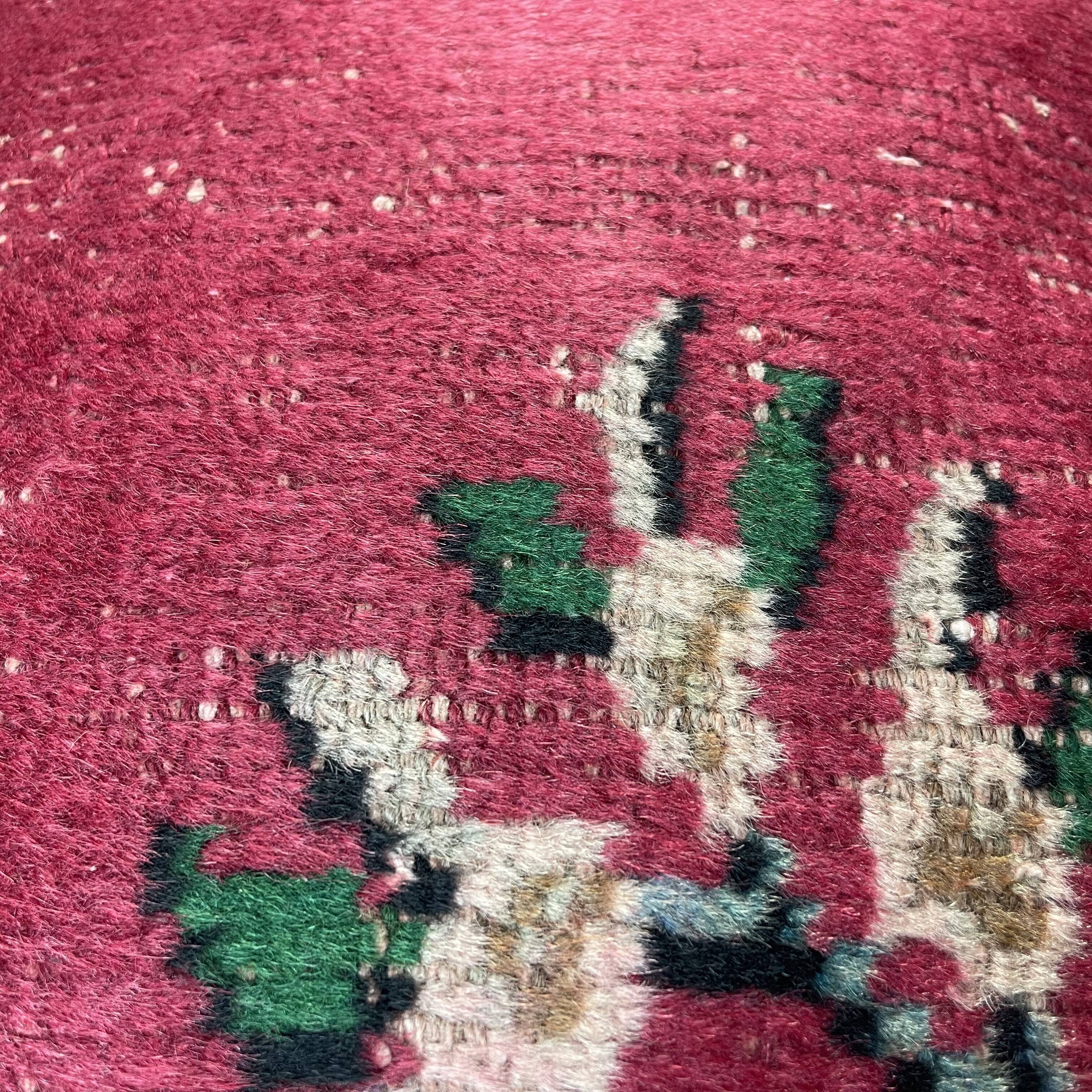 Vintage Turkish hand knotted cushion cover, 45 x 45 cm