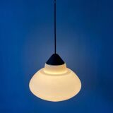 Suspension vintage Philips en verre opalin attribuée à Louis Kalff