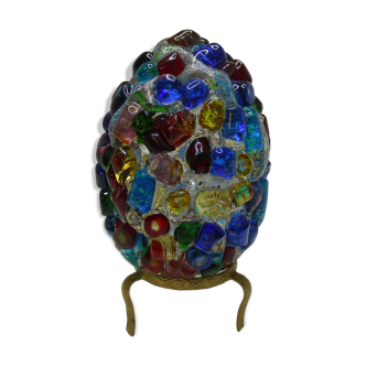 Murano egg paper press in multicolored glass