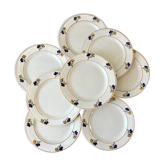 Set of 7 flat plates Iron Earth model "Romeo" early twentieth century