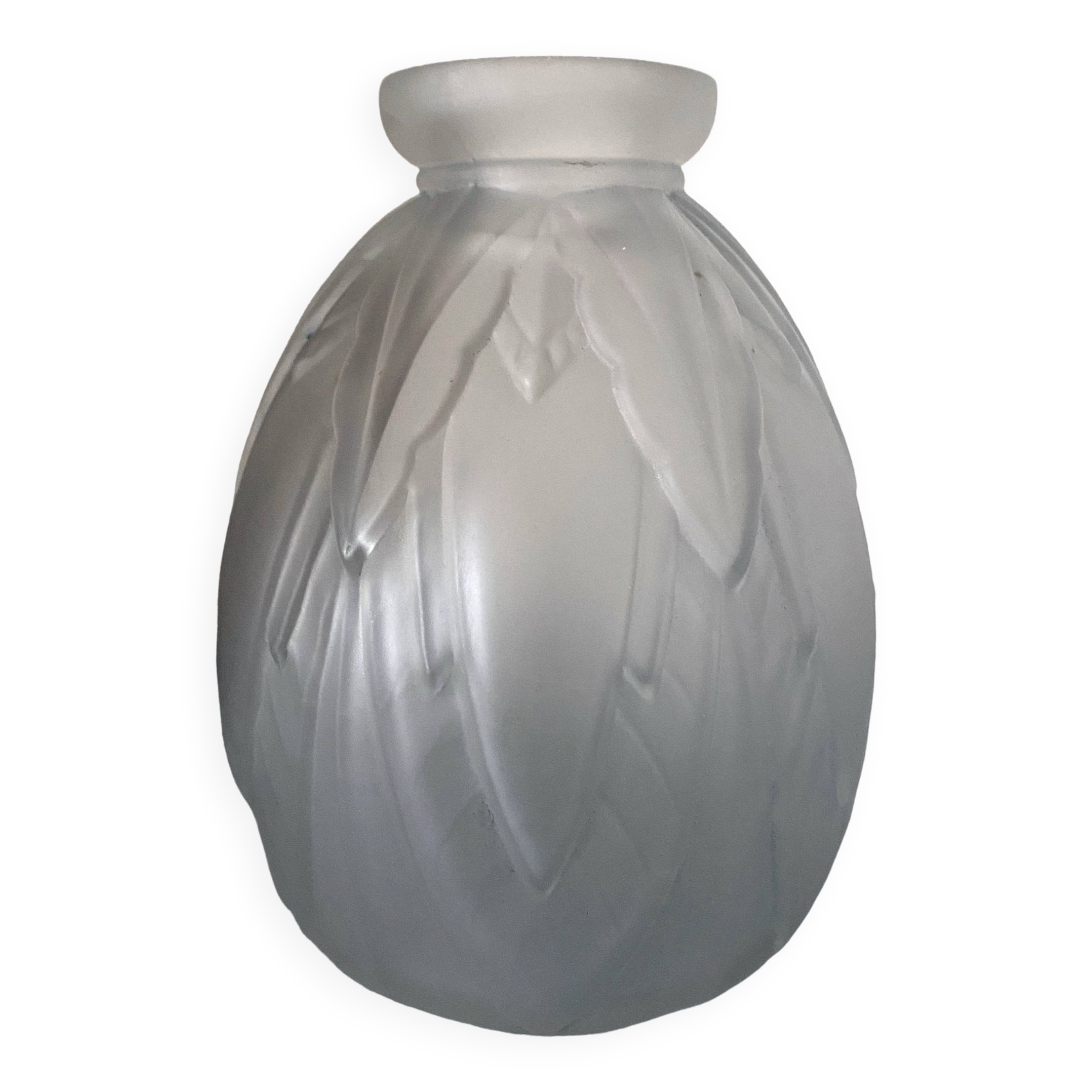 Art Deco vase (circa 1930) signed Etaleune Paris France leaf patterns