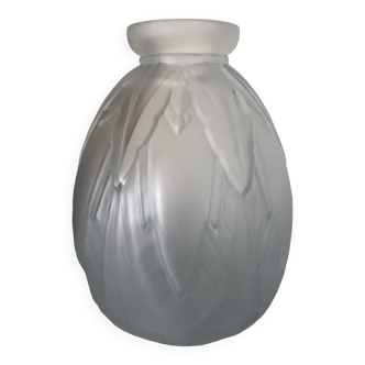 Vase Art Déco (circa 1930) signé Etaleune Paris France motifs feuilles