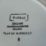 Six digoin Sarreguemines dessert plates