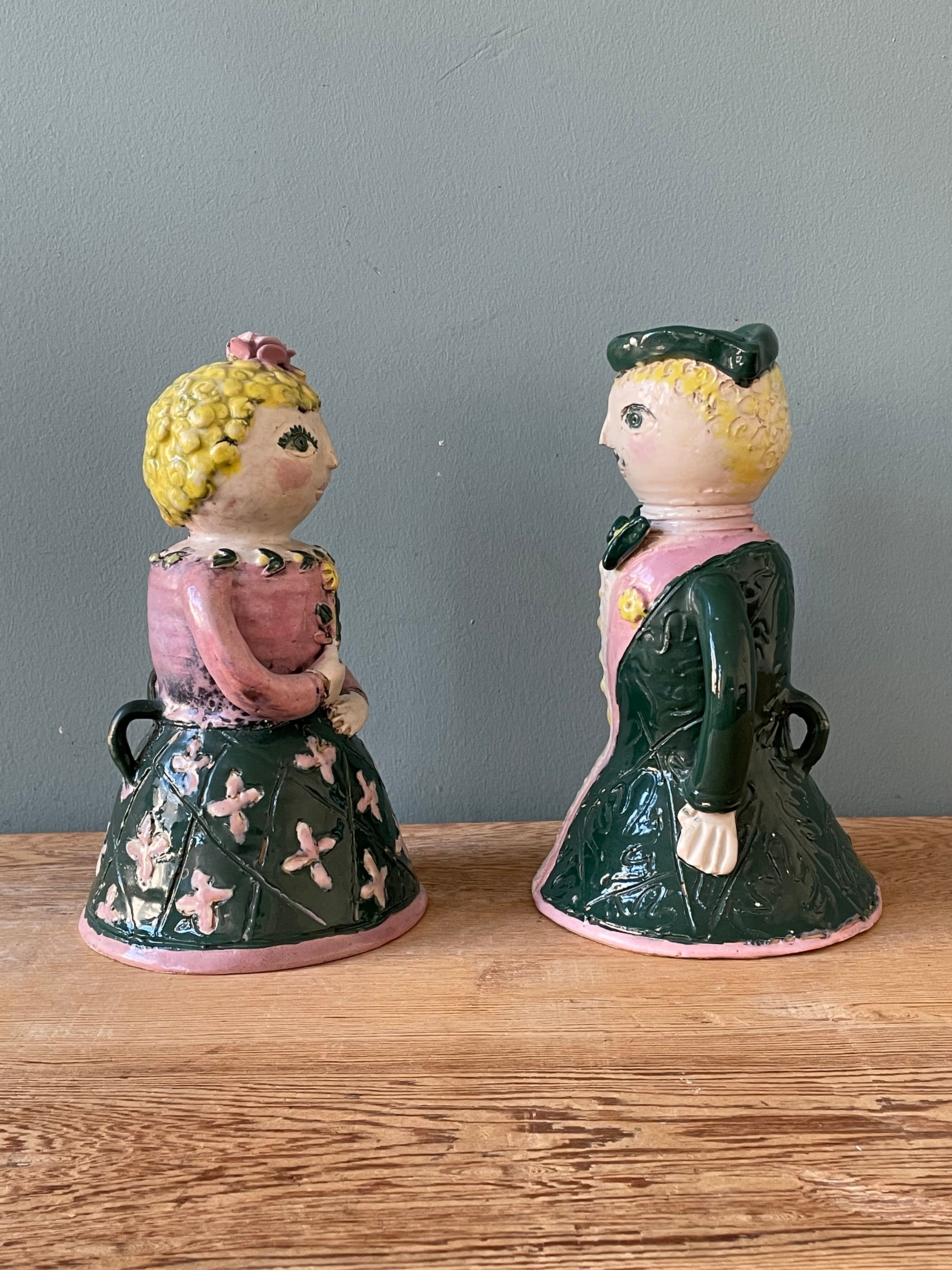 Pair of earthenware sconces signed Borderie - Szekely