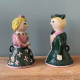 Pair of earthenware sconces signed Borderie - Szekely
