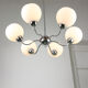 Lustre italien en chrome et opalin du milieu du siècle